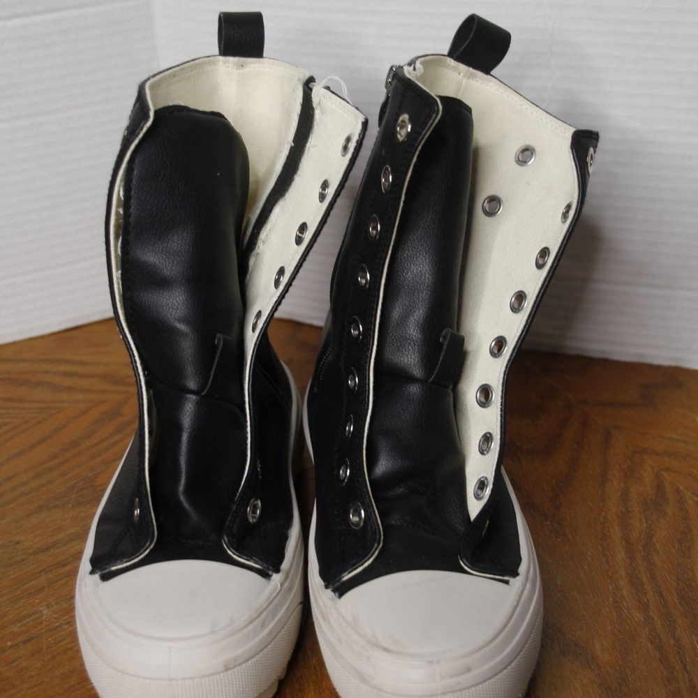 Fashion Nova Black and White High-Top Sneakers